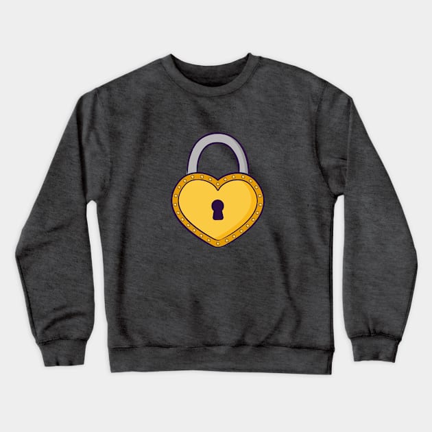 Golden heart-shaped padlock Crewneck Sweatshirt by Maria Thomazi